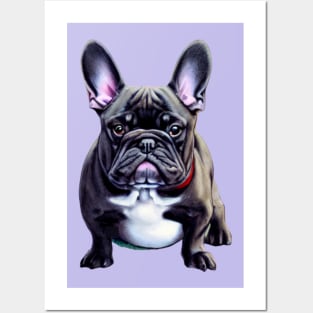 Fluffy Blue French Bulldog Feeling Cute Bulldog Puppy Posters and Art